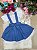 Vestido Infantil Salopete Branco e Azul Virginia - Imagem 2