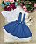 Vestido Infantil Salopete Branco e Azul Virginia - Imagem 7