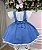 Vestido Infantil Salopete Branco e Azul Virginia - Imagem 1