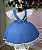 Vestido Infantil Salopete Branco e Azul Virginia - Imagem 5