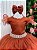Vestido Infantil Longo Festa Luxo Terracota Amanda - Imagem 3