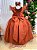 Vestido Infantil Longo Festa Luxo Terracota Amanda - Imagem 6