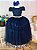 Vestido Infantil Azul Marinho Tule e Renda Longo Dama Luxo - Imagem 5
