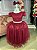 Vestido Longo Daminha Marsala Laura Peito Rendado - Imagem 13