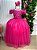 Vestido Infantil Dama de honra Festa Rosa Pink Longo Formatura - Imagem 3