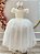 Vestido Infantil Longo Marfim Com Strass e Pérolas Damas - Imagem 5
