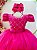 Vestido Infantil Longo Rosa Com Strass e Pérolas Daminhas - Imagem 6