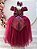 Vestido Infantil Longo Marsala Com Strass e Pérolas Daminhas - Imagem 3