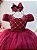 Vestido Infantil Longo Marsala Com Strass e Pérolas Daminhas - Imagem 2