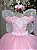 Vestido Jardim Encantado Rosa Bebe Borboleta Branca - Imagem 9