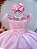 Vestido Infantil Rosa Claro Busto Renda Damas Longo Luxo - Imagem 2