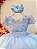 Vestido Infantil Azul Claro Busto Renda Daminha Longo Luxo - Imagem 5