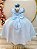 Vestido Infantil Azul Claro Busto Renda Daminha Longo Luxo - Imagem 6