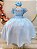 Vestido Infantil Azul Claro Busto Renda Daminha Longo Luxo - Imagem 1