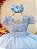 Vestido Infantil Azul Claro Busto Renda Daminha Longo Luxo - Imagem 2