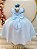 Vestido Infantil Azul Claro Busto Renda Daminha Longo Luxo - Imagem 3