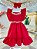 Vestido Infantil Vermelho Luxo Com Pérolas Festas - Imagem 2