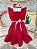 Vestido Infantil Vermelho Luxo Com Pérolas Festas - Imagem 4