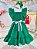 Vestido Infantil Verde Luxo Com Pérolas Festas Daminhas - Imagem 3