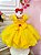 Vestido Infantil Princesa Bela e a Fera Amarelo com Flores - Imagem 3