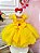 Vestido Infantil Princesa Bela e a Fera Amarelo com Flores - Imagem 3