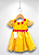 Vestido Infantil Princesa Bela e a Fera Amarelo C/ Flores - Imagem 3