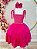 Vestido Infantil Primavera Verão Pink de Alça e Busto Bordado - Imagem 1