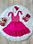 Vestido Infantil Primavera Verão Pink de Alça e Busto Bordado - Imagem 5