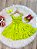 Vestido Infantil Primavera Verão Verde Neon Saia com Babado - Imagem 7