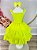 Vestido Infantil Primavera Verão Verde Neon Saia com Babado - Imagem 8