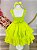 Vestido Infantil Primavera Verão Verde Neon Saia com Babado - Imagem 4