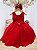 Vestido Infantil Vermelho Strass Luxo Festa Damas - Imagem 5