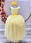 Vestido Infantil Amarelo Damas de Honra Longo Strass Pérolas - Imagem 1