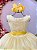 Vestido Infantil Amarelo Damas de Honra Longo Strass Pérolas - Imagem 2