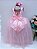 Vestido Infantil Damas de Honra Longo Rosa Pérolas Luxo - Imagem 6