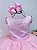 Vestido Infantil Damas de Honra Longo Rosa Pérolas Luxo - Imagem 6