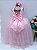 Vestido Infantil Damas de Honra Longo Rosa Pérolas Luxo - Imagem 4