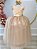 Vestido Infantil Dourado Damas de Honra Longo Com Pérolas - Imagem 1