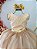Vestido Infantil Dourado Damas de Honra Longo Com Pérolas - Imagem 2