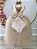 Vestido Infantil Dourado Damas de Honra Longo Com Pérolas - Imagem 3
