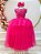 Vestido Infantil Damas de Honra Longo Pink Strass e Pérolas - Imagem 4
