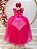 Vestido Infantil Damas de Honra Longo Pink Strass e Pérolas - Imagem 6