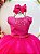 Vestido Infantil Damas de Honra Longo Pink Strass e Pérolas - Imagem 2