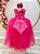 Vestido Infantil Damas de Honra Longo Pink Strass e Pérolas - Imagem 3
