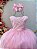 Vestido Infantil Damas de Honra Longo Rosa Strass e Pérolas - Imagem 5