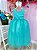 Vestido Infantil Damas de Honra Longo Verde Pérolas Luxo - Imagem 2