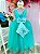 Vestido Infantil Damas de Honra Longo Verde Pérolas Luxo - Imagem 6