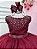 Vestido Infantil Damas de Honra Longo Marsala Strass Pérolas - Imagem 2