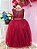 Vestido Infantil Damas de Honra Longo Marsala Strass Pérolas - Imagem 4