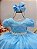 Vestido Infantil Azul Bebê Tule Renda Luxo Casamento - Imagem 2